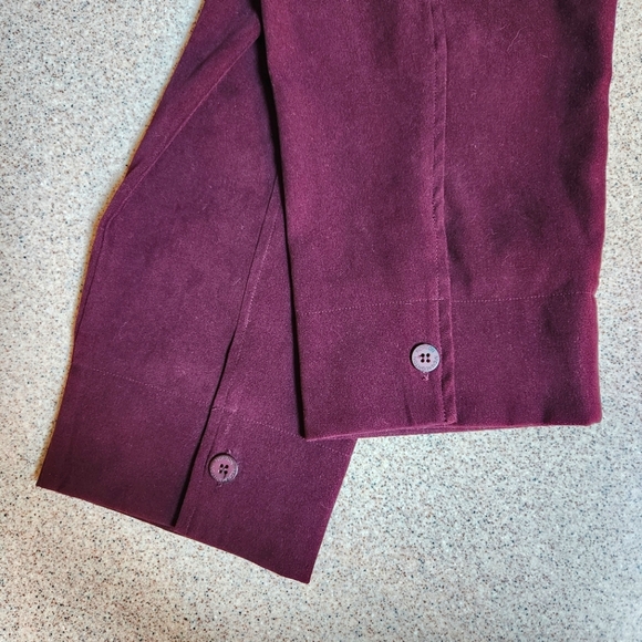 Maggie McNaughton Shirt Jacket Midweight Faux Suede Long Length Rich Plum Color - Picture 4 of 12